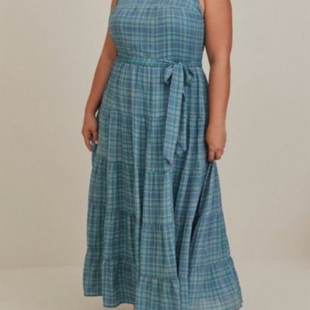 Torrid Blue Checkered Maxi Dress